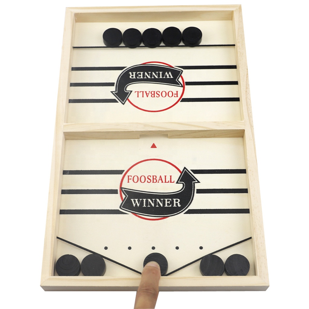 Sling Puck Foosball Winner Wooden Board Game with Fast Paced